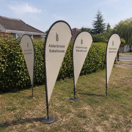 Custom teardrop flags for small business