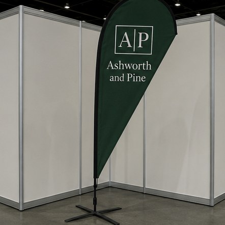 Customized teardrop flags for retail and showrooms
