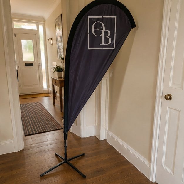 Personalized teardrop flags — customer photo