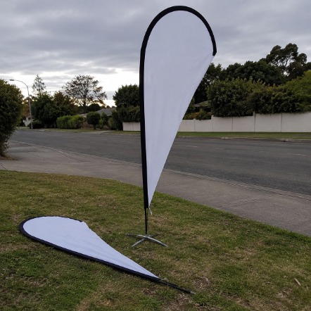 Promotional custom teardrop flags with company logo